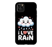 Custodia per iPhone 11 Pro Max I Love Rain Amante Pioggia Accogliente
