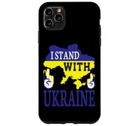 Custodia per iPhone 11 Pro Max I Stand With Ukraine - Love Stop War - Ucraina Mappa