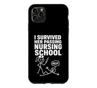Custodia per iPhone 11 Pro Max I Survived Her Passing Nursing School Funny Nurse Boyfriend