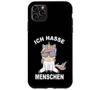 Custodia per iPhone 11 Pro Max Ich hasse Menschen - Unicorno