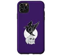 Custodia per iPhone 11 Pro Max Il corvo su un teschio con una luna piena Edgar Allan Poe Meme