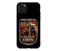 Custodia per iPhone 11 Pro Max Il diavolo mi ha visto con la testa pensava di aver vinto fino a quando non ho detto Amen