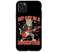 Custodia per iPhone 11 Pro Max Il mio gatto è un gatto Rockstar Guitar Rock