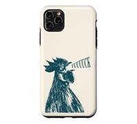 Custodia per iPhone 11 Pro Max Il pollo del Pollame del Gallo che Canta Dice Umorismo