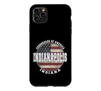 Custodia per iPhone 11 Pro Max Indianapolis Indiana, bandiera americana vintage