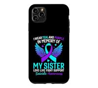 Custodia per iPhone 11 Pro Max Indosso foglia di tè e viola per la prevenzione del suicidio di mia sorella