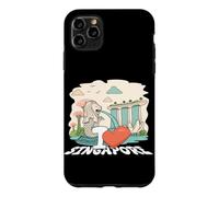 Custodia per iPhone 11 Pro Max io, cuore, singapore, amo, singapore, skyline città