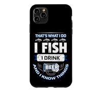 Custodia per iPhone 11 Pro Max Io Pesco, Bevo Birra e So Cose Divertenti Pescando Vintage