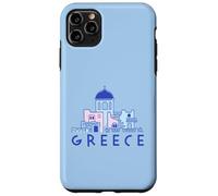 Custodia per iPhone 11 Pro Max Isola di Santorini Grecia Chiese greco-ortodosse Minimalista