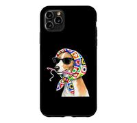 Custodia per iPhone 11 Pro Max Italian Greyhound Dog Granny Square Crochet Yarn Uncinetto