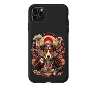 Custodia per iPhone 11 Pro Max Jack Russel Terrier Ramen Kawaii Giappone Samurai Grafica Cane