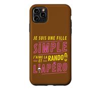 Custodia per iPhone 11 Pro Max Je suis une Fille Simple J'aime la Rando et l'Apéro