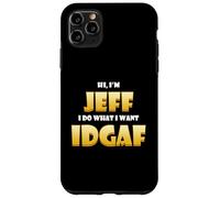 Custodia per iPhone 11 Pro Max Jeff Costume IDGAF Meme Personalized First Name Jeffery