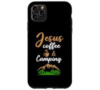 Custodia per iPhone 11 Pro Max Jesus Coffee And Camping Cafeine Barista Camp Lover