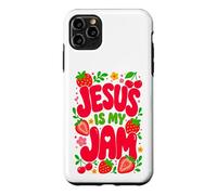 Custodia per iPhone 11 Pro Max Jesus is My Jam Cute Christian Strawberry Faith