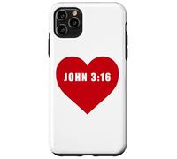 Custodia per iPhone 11 Pro Max John 3:16 GOD So Loved The World Bible Verse Reference Heart