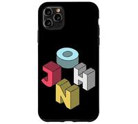 Custodia per iPhone 11 Pro Max John First Given Retro nome isometrico blocco lettere