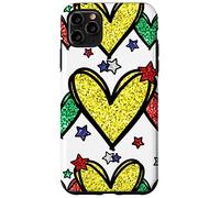 Custodia per iPhone 11 Pro Max Juneteenth Graphic For Black Women Red Yellow Green Heart