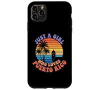 Custodia per iPhone 11 Pro Max Just A Girl Who Loves Puerto Rico Retro Tramonto Opera d'arte