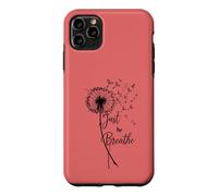 Custodia per iPhone 11 Pro Max Just Breathe Dandelion Butterfly Inspirational Boho Floral