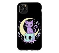 Custodia per iPhone 11 Pro Max Kawaii Goth Cat Skull Anime Manga Horror Raccapricciante Pastel Goth