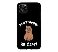 Custodia per iPhone 11 Pro Max Kawaii Kids Boys Don't Worry Be Capy Meme Lover Capybara
