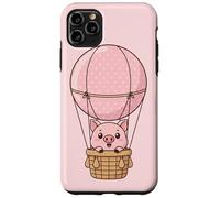 Custodia per iPhone 11 Pro Max Kawaii Maiale Volante In Palloncino A Pois Rosa