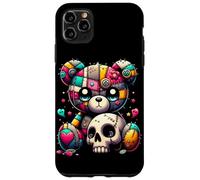 Custodia per iPhone 11 Pro Max Kawaii Pastel Goth Teddy Tee - Carino Creepy Skull Anime Bear