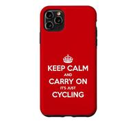 Custodia per iPhone 11 Pro Max Keep Calm and Carry On It's Just Cycling - Divertente