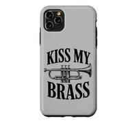 Custodia per iPhone 11 Pro Max Kiss My Brass tromba gioco di parole divertente band musicista gioco di parole