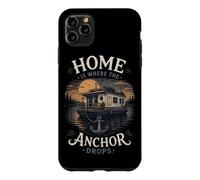 Custodia per iPhone 11 Pro Max La casa è dove l'ancora cade Houseboat Lake Life