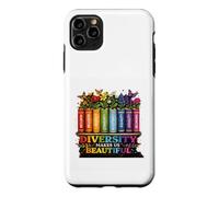 Custodia per iPhone 11 Pro Max La diversità ci rende bellissimi libri arcobaleno fiori