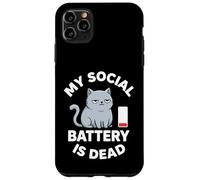 Custodia per iPhone 11 Pro Max La mia batteria sociale è un gatto morto introversi divertenti