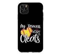 Custodia per iPhone 11 Pro Max La mia principessa indossa tacchetti softball mamma baseball papà regalo