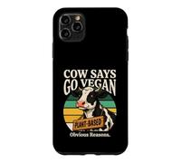Custodia per iPhone 11 Pro Max La mucca dice che va vegano a base vegetale ovvi motivi