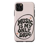 Custodia per iPhone 11 Pro Max La musica è la mia unica droga retrò tipografia amante della musica