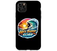 Custodia per iPhone 11 Pro Max La vita è meglio quando si surf Surfer Surfing Surfboard Citazione