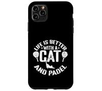 Custodia per iPhone 11 Pro Max La vita è migliore con un gatto e un padel