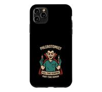 Custodia per iPhone 11 Pro Max Laboratorio di sangue di estrazione del sangue divertente flebotomista vampiro gioco di parole