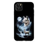 Custodia per iPhone 11 Pro Max Lama che ulula alla luna anni '90 retrò