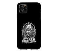 Custodia per iPhone 11 Pro Max L'amore brucia attraverso le spine Sacro Cuore Gotico