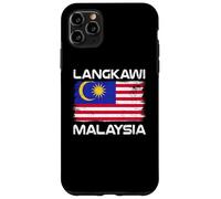 Custodia per iPhone 11 Pro Max Langkawi Bandiera Malesia Distressed Orgoglio Malese
