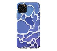 Custodia per iPhone 11 Pro Max Lavanda Blu Cell Pattern Arte Astratta Swirl