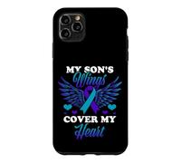 Custodia per iPhone 11 Pro Max Le ali di mio figlio coprono il mio cuore Consapevolezza sulla prevenzione del suicidio