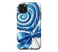 Custodia per iPhone 11 Pro Max Lecca lecca cuore caramella menta piperita blu
