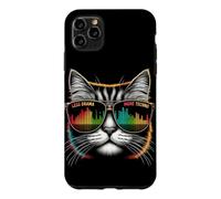 Custodia per iPhone 11 Pro Max Less Drama More Techno Cat Tee - Occhiali da sole & Beats