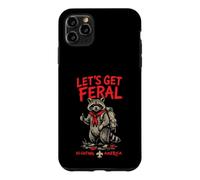 Custodia per iPhone 11 Pro Max Let's Get Feral! Hiking Scout Racoon Scouting America