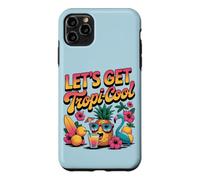Custodia per iPhone 11 Pro Max Let's Get Tropi-Cool Flamingo Ananas Beach Graphic