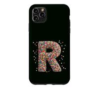 Custodia per iPhone 11 Pro Max Letter R Candy Rainbow Sprinkles Monogram Style