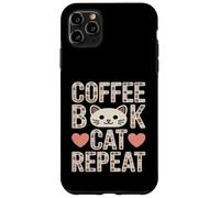 Custodia per iPhone 11 Pro Max Libro del caffè Cat Repeat Cute Cozy Cat Lover